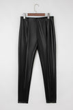 Black Faux Leather Seamed Leg High Waist Leggings