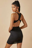 Curve Hugging U Neck Out Waist Dress