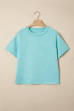 Mint Green Mineral Wash Raglan Sleeve Boxy Fit Cropped Tee