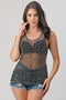 Beaded Beauty Pearl Mesh Tank Black/Black