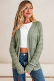 Green Bay Scalloped Edge Eyelet Knit Batwing Sleeve Cardigan