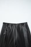 Black Faux Leather Seamed Leg High Waist Leggings