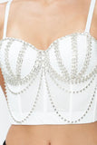 Draped Sparkling Rhinestone Bustier