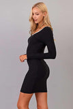 Scoop Long Sleeve 90s Dress