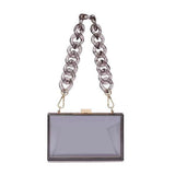 Clear Quilt Design Link Handle Clutch