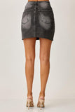 Distressed High Rise Long Pencil Skirt