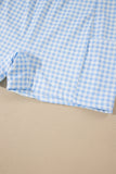 Racing Red Faux Two Piece Gingham Contrast Patchwork Loose Mini Dress