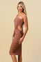 Chocolate One Shoulder Midi Dress