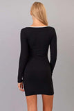 Scoop Long Sleeve 90s Dress