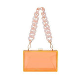 Clear Quilt Design Link Handle Clutch