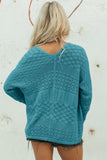 Jet Stream Mix Pattern Hollowed Knit Open Front Cardigan