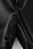 Black Faux Leather Seamed Leg High Waist Leggings
