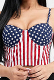 American Flag Bustier Cropped Top