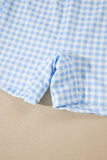 Racing Red Faux Two Piece Gingham Contrast Patchwork Loose Mini Dress