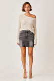 Distressed High Rise Long Pencil Skirt