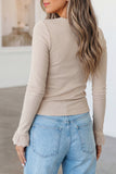 Jet Stream Lace Cuff Patchwork Round Neck Long Sleeve Top