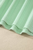 Clearly Aqua Soft Ribbed Color Block Trim Casual Short Set