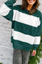Fiery Red Colorblock Drop Shoulder Baggy Sweatshirt