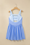 Racing Red Faux Two Piece Gingham Contrast Patchwork Loose Mini Dress