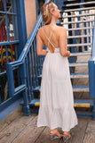 White Crisscross Maxi Dress