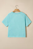Mint Green Mineral Wash Raglan Sleeve Boxy Fit Cropped Tee